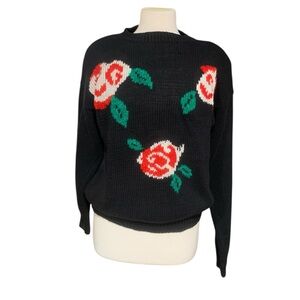 Vintage 90’s Bristol Court rose pattern knit sweater size M